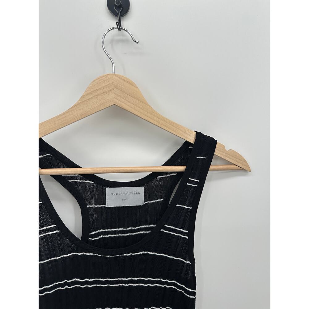 Modern Citizen Mijal Striped Sweater Tank Small Black White Ribbed MC23T387 - Picture 6 of 7